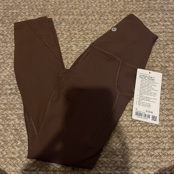 Nwt lululemon align leggings 25” with pockets Java - Picture 6 of 12